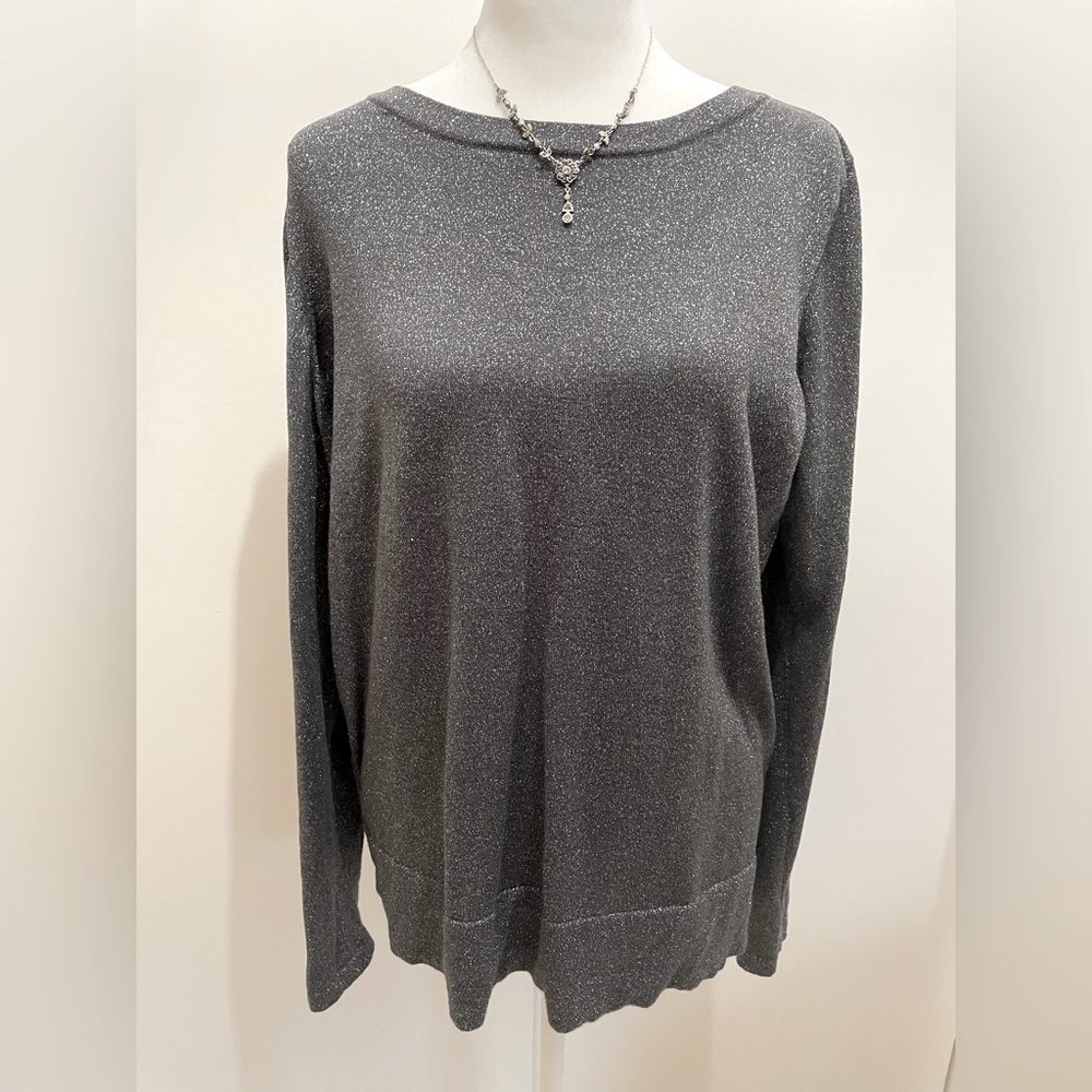 NWOT The Limited Grey Metallic Sweater XL